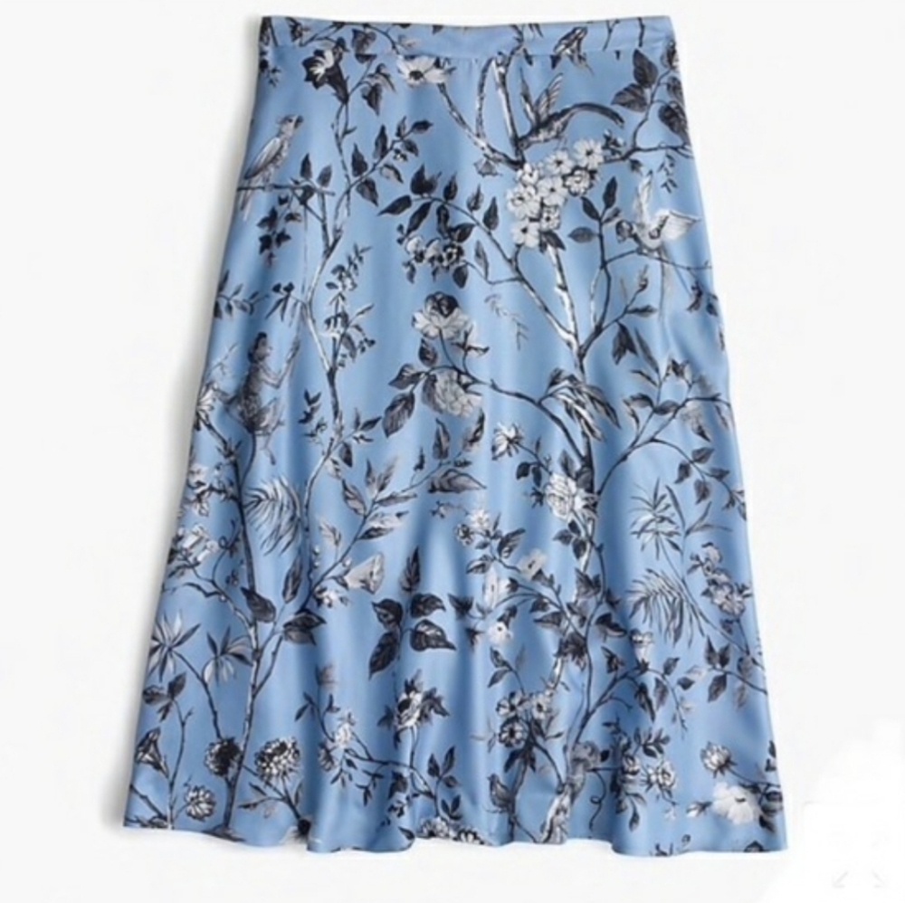 RARE, NWOT J.Crew Collection Rati Monkey A-line Silk Skirt, Size 12 - Picture 3 of 11